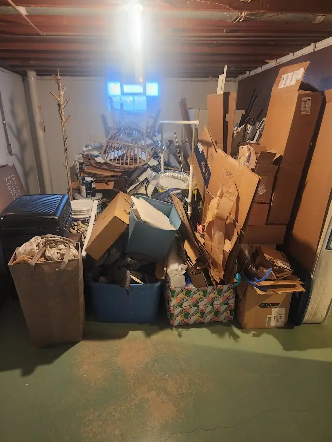 Roll-off dumpster container at job site for 20 Yard Dumpster Rental in Olney